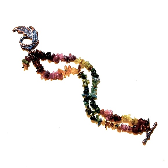 Rainbow Tourmaline Double Strand Bracelet - Picture 6 of 8